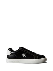Calvin Klein Black Classic Cupsole Patch Leather Shoes - Image 1 of 5