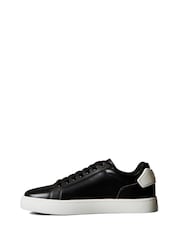 Calvin Klein Black Classic Cupsole Patch Leather Shoes - Image 2 of 5