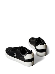 Calvin Klein Black Classic Cupsole Patch Leather Shoes - Image 4 of 5