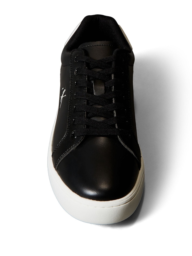 Calvin Klein Black Classic Cupsole Patch Leather Shoes - Image 5 of 5 Calvin Klein Black Classic Cupsole Patch Leather Shoes - Image 5 of 5