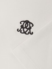 Reiss Off White Rainer Monogram Cotton Oversized T-Shirt - Image 7 of 7