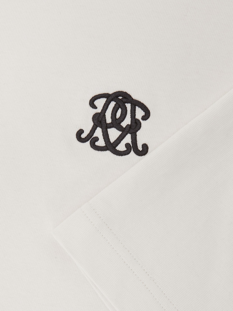 Reiss Off White Rainer Monogram Cotton Oversized T-Shirt - Image 7 of 7 Reiss Off White Rainer Monogram Cotton Oversized T-Shirt - Image 7 of 7