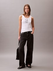 Weiß - Calvin Klein Rib Stripe Tank Top - Bild 3 von 5