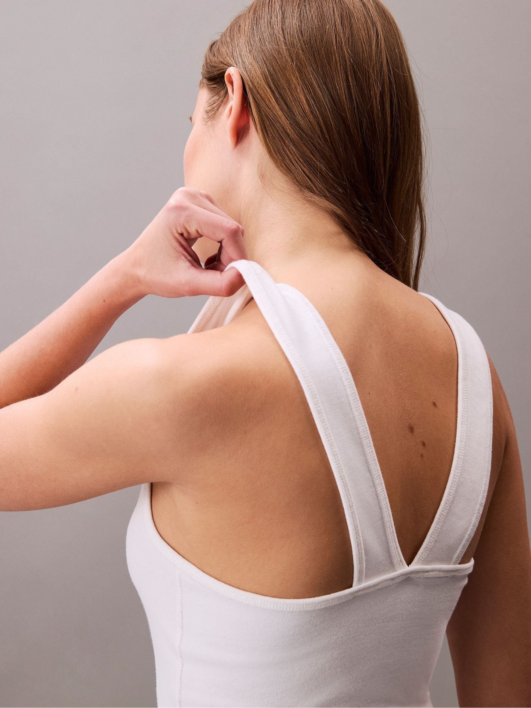 Buy Calvin Klein White Rib Stripe Tank Top from Next USA