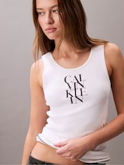 Weiß - Calvin Klein Rib Stripe Tank Top - Bild 5 von 5