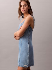 Calvin Klein Blue Denim Scoop Neck Dress - Image 4 of 5