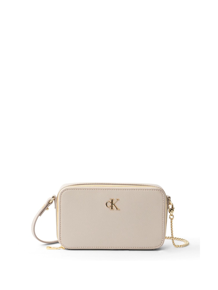 Calvin Klein White Minimal Mono Camera Bag - Image 2 of 4