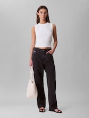 Calvin Klein White Viscose Nylon Crew Neck Vest - Image 3 of 5