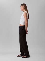 Calvin Klein White Viscose Nylon Crew Neck Vest - Image 4 of 5