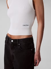 Calvin Klein White Viscose Nylon Crew Neck Vest - Image 5 of 5