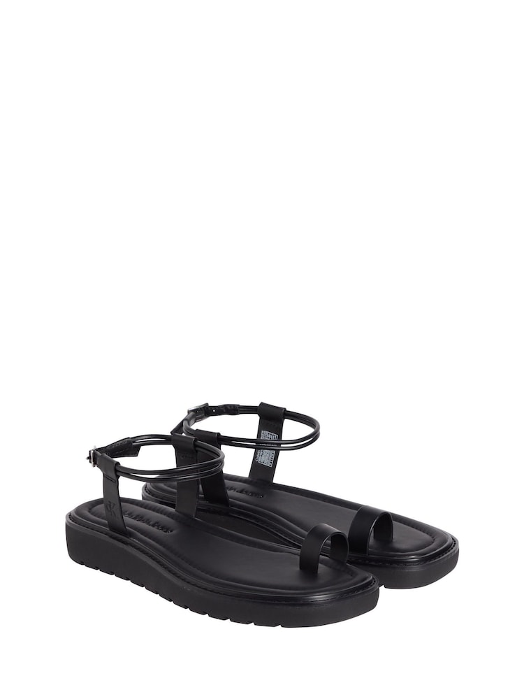 Calvin Klein Rope Toe Post Leather Sandals - صورة 2 من 5