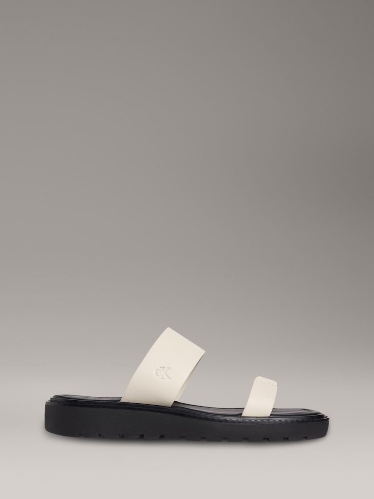 Calvin Klein Black Rope Soft Leather Sandals - Image 1 of 5 Calvin Klein Black Rope Soft Leather Sandals - Image 1 of 5