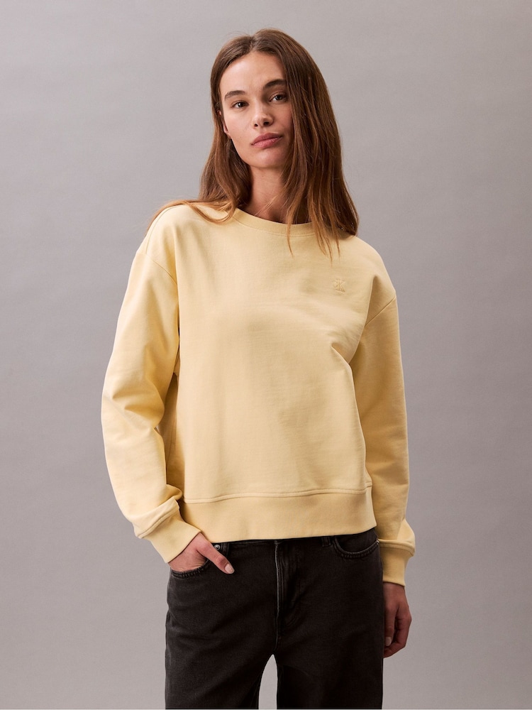 Calvin Klein Yellow Long Sleeve Archive Terry Sweatshirt - Image 1 of 5