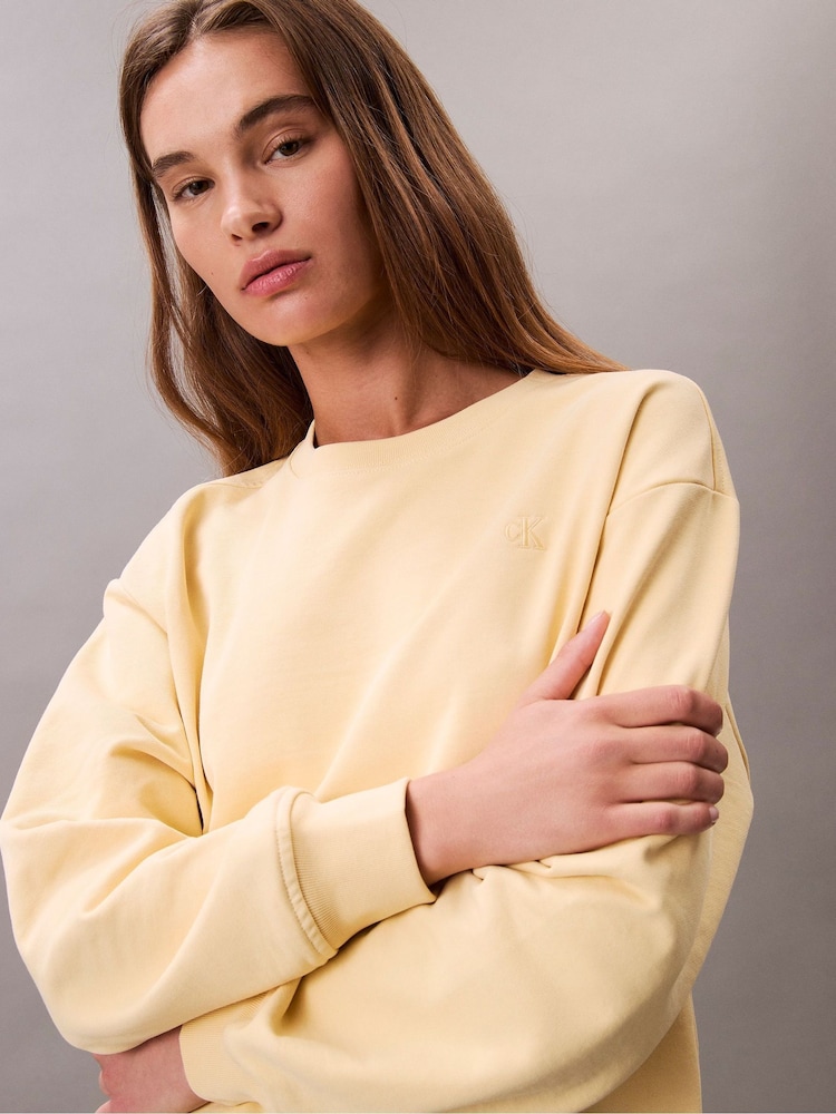 Calvin Klein Yellow Long Sleeve Archive Terry Sweatshirt - Image 5 of 5
