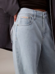 Calvin Klein Blue The Wide Leg Linen Aaron Jeans - Image 4 of 5
