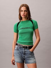 Calvin Klein Green Liquid Shine Sculpt Top - Image 1 of 5