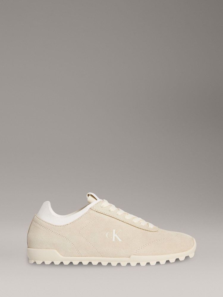 Calvin Klein White Low Profile Leather Runner Trainers - Image 1 of 5