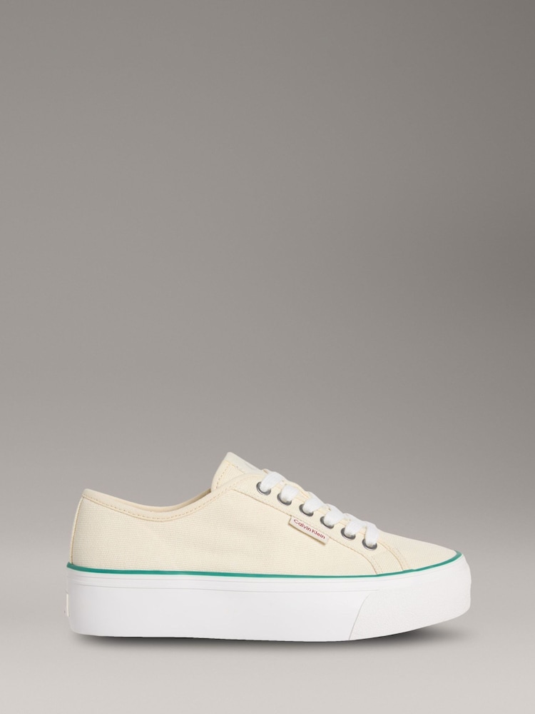 Calvin Klein Green Vulcanised Trainers - Image 1 of 5