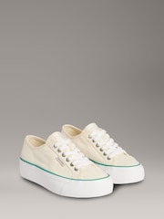 Calvin Klein Green Vulcanised Trainers - Image 2 of 5