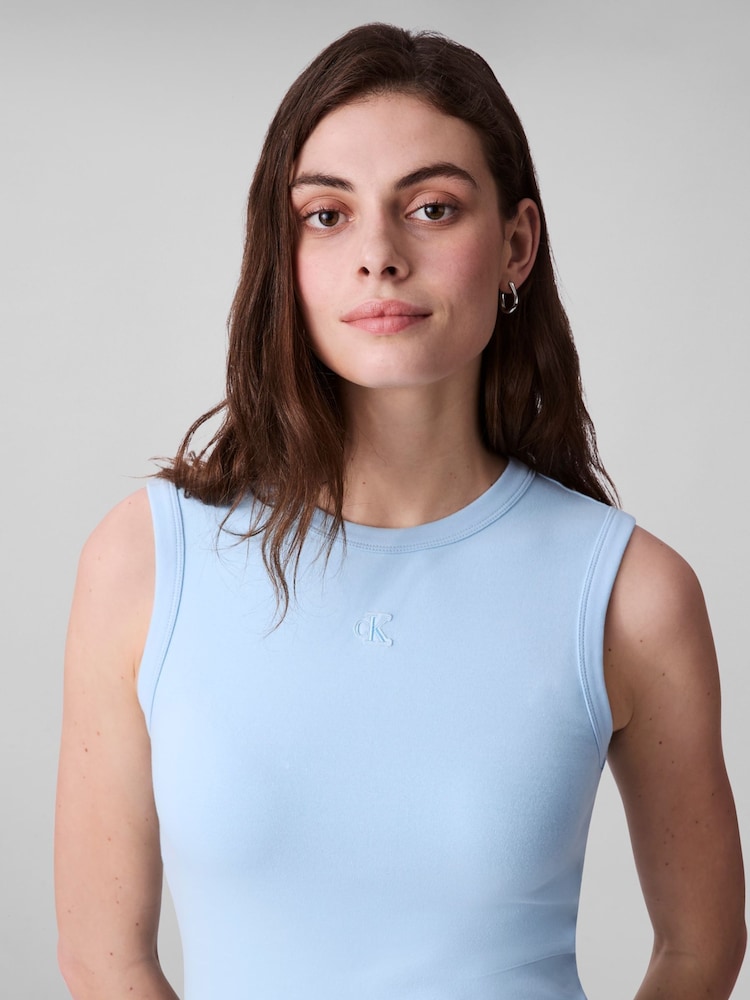 dog marine dress blues Calvin Klein Blue Faux Suede Sleeveless Dress main image 1