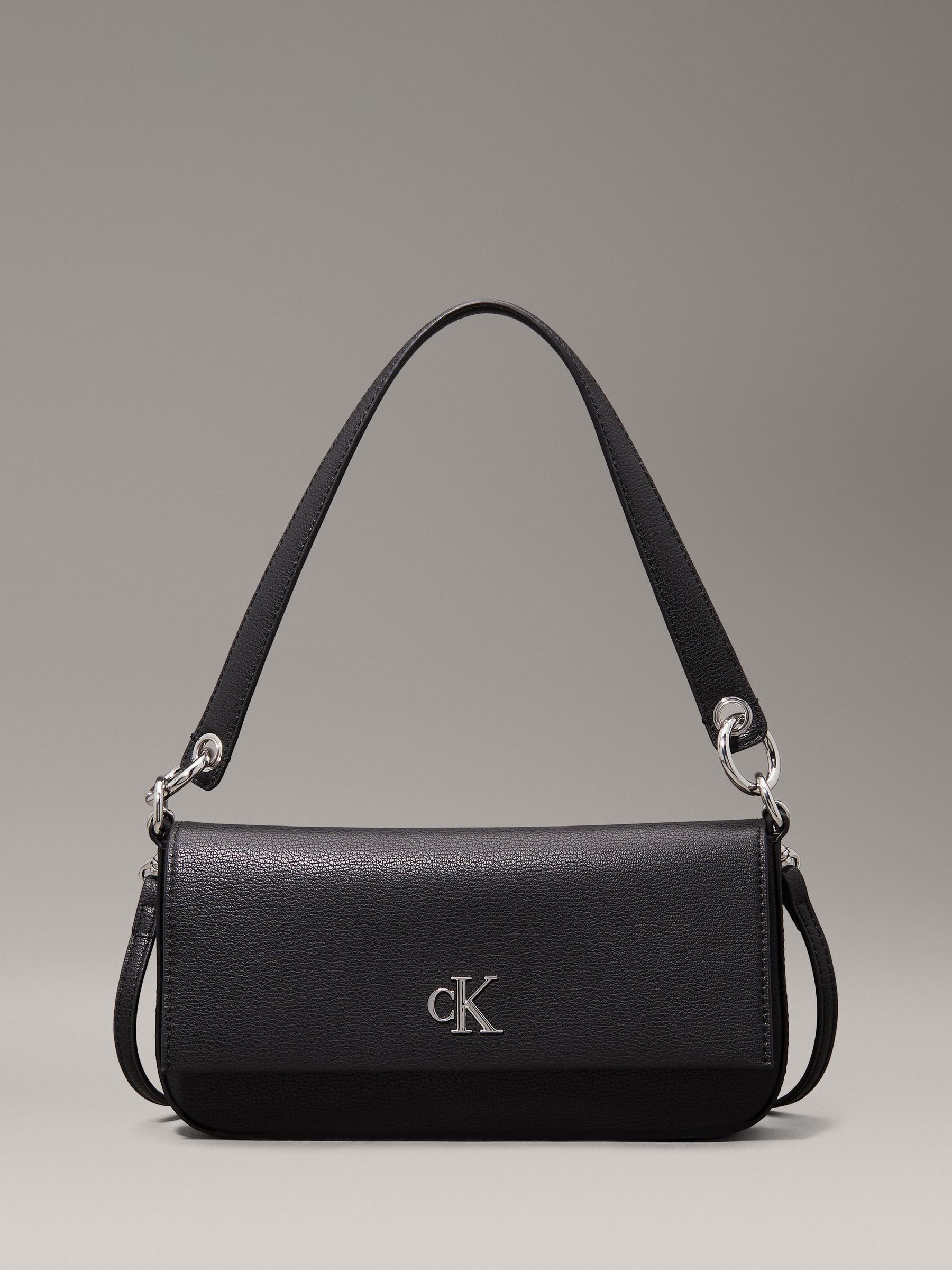 Buy Calvin Klein Black Minimal Monogram Shoulder Bags from