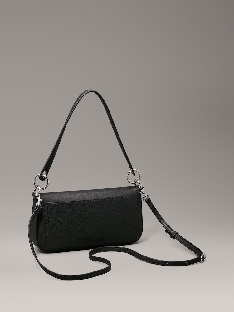 Calvin Klein Black Minimal Monogram Shoulder Bags - Image 2 of 4 Calvin Klein Black Minimal Monogram Shoulder Bags - Image 2 of 4