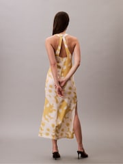 Vestido Halter de Cetim Estampado Calvin Klein - Imagem 2 de 5