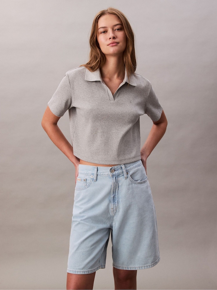 Bermuda Calvin Klein Relaxed Linen cotton shorts - Imagem 1 de 5