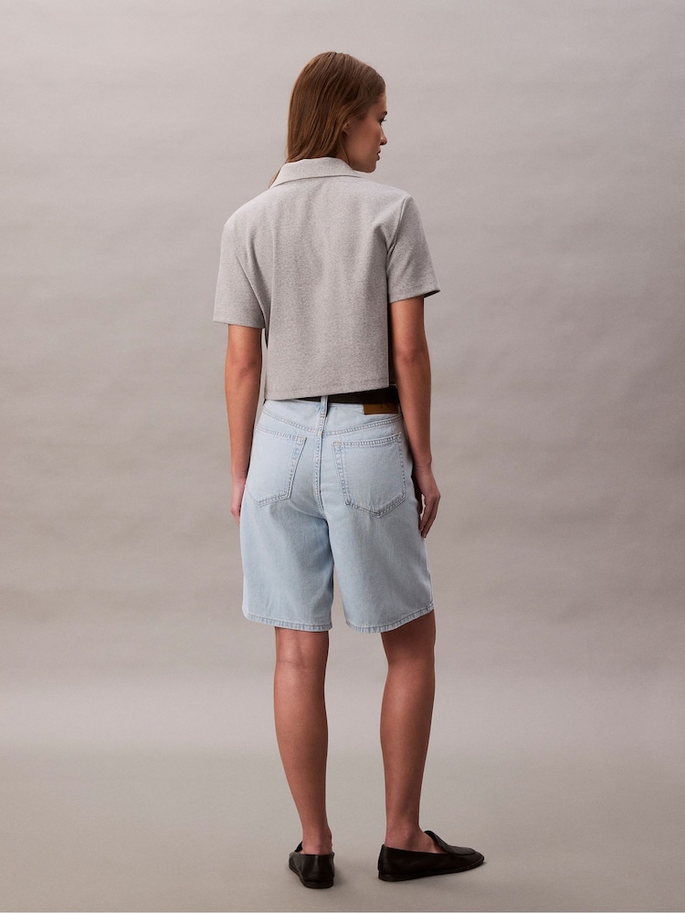Bermuda Calvin Klein Relaxed Linen cotton shorts - Imagem 2 de 5