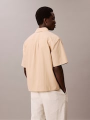Calvin Klein White Relaxed Cotton Blend Short Sleeve Shirt - Image 2 of 5