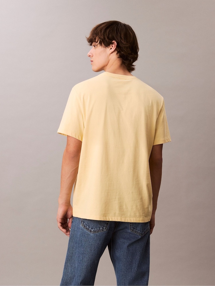 Calvin Klein Yellow Short Sleeve Easy Monogram T-Shirt - Image 2 of 4