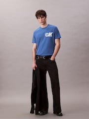 Calvin Klein Blue Short Sleeve 20s Sport Logo Graphic Print T-Shirt - Image 2 of 4