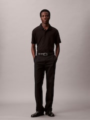Calvin Klein Black Snap Button Pique Polo Shirt - Image 3 of 6