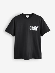 Calvin Klein Black Short Sleeve 20s Sport Logo Graphic Print T-Shirt - Image 1 of 1