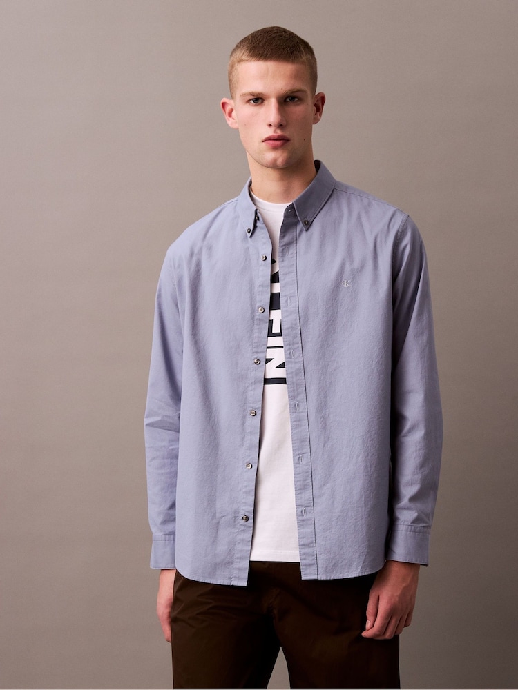 Calvin Klein Blue Classic Oxford Shirt - Image 1 of 5