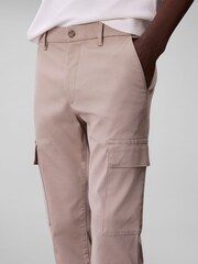 Calvin Klein Pink Slim Stretch Cotton Cargo Trousers - Image 4 of 5