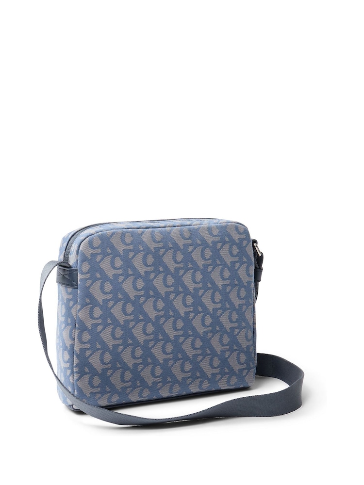 Calvin Klein Blue Monogram Cross-Body Bag - Image 2 of 3 Calvin Klein Blue Monogram Cross-Body Bag - Image 2 of 3