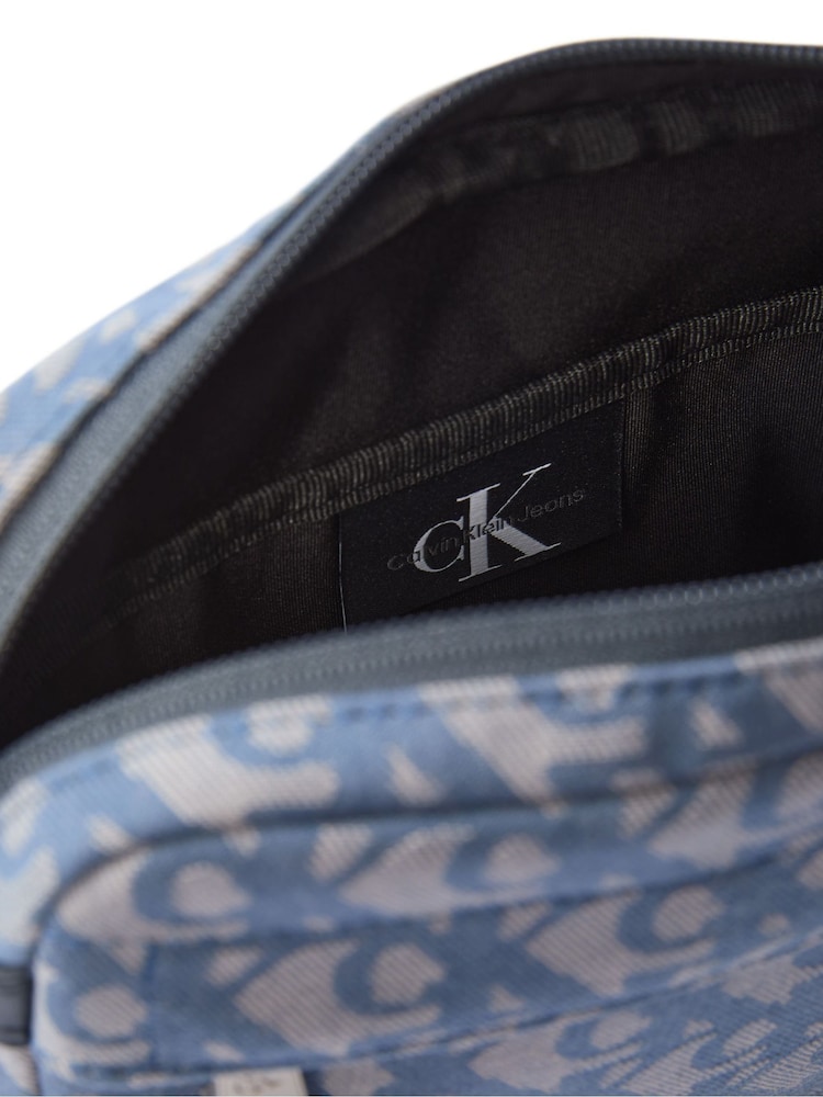 Calvin Klein Blue Monogram Cross-Body Bag - Image 3 of 3 Calvin Klein Blue Monogram Cross-Body Bag - Image 3 of 3