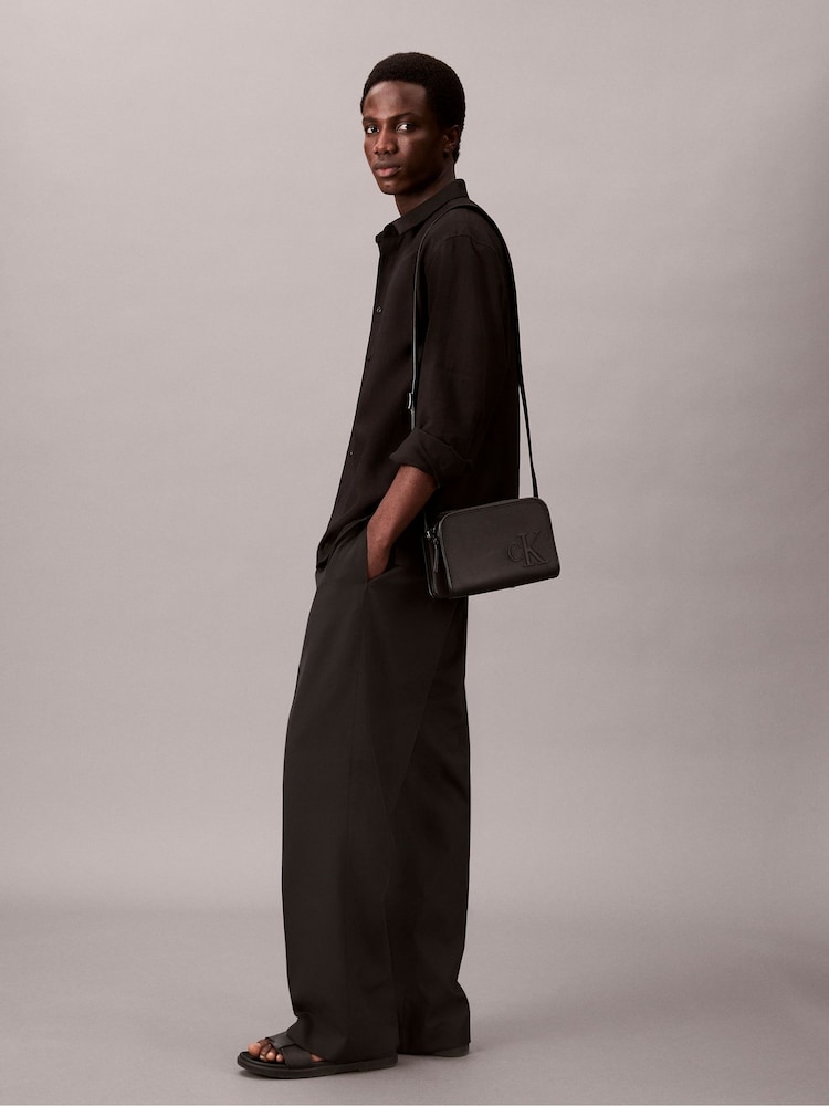 Calvin Klein Black Sculpted Monogram Cross-Body Bag - Image 4 of 4 Calvin Klein Black Sculpted Monogram Cross-Body Bag - Image 4 of 4