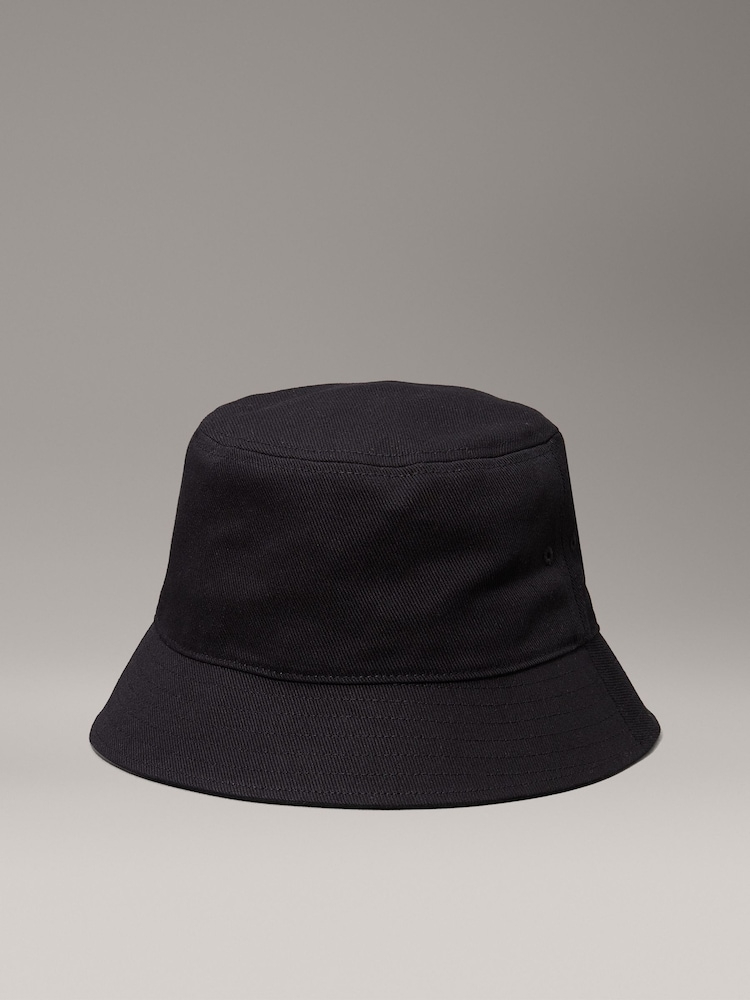 Calvin Klein Black Embroidery Bucket Hat - Image 2 of 4 Calvin Klein Black Embroidery Bucket Hat - Image 2 of 4