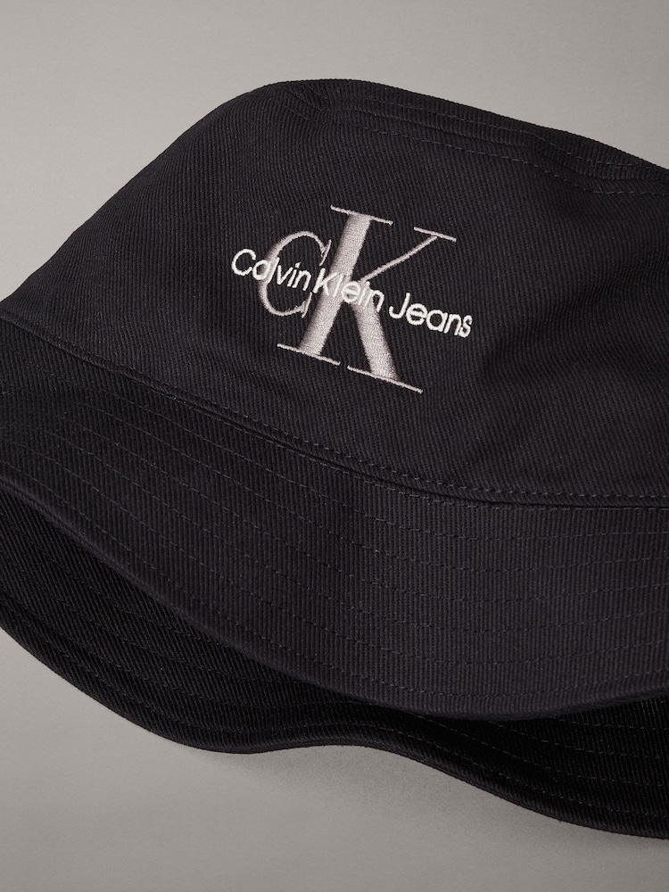 Calvin Klein Black Embroidery Bucket Hat - Image 1 of 1