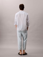 Calvin Klein Blue High Rise Cropped Tapered Jeans - Image 1 of 5