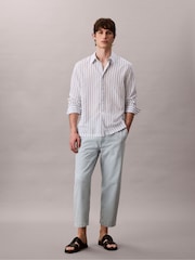Calvin Klein Blue High Rise Cropped Tapered Jeans - Image 2 of 5