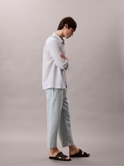 Calvin Klein Blue High Rise Cropped Tapered Jeans - Image 4 of 5