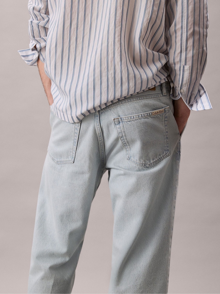 Calvin Klein Blue High Rise Cropped Tapered Jeans - Image 5 of 5