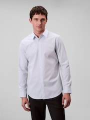 Calvin Klein Blue Stretch Cotton Stripe Shirt - Image 1 of 5