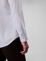 Calvin Klein Blue Stretch Cotton Stripe Shirt - Image 4 of 5