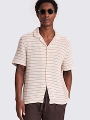 MOSS Natural Crochet Stripe Shirt - Image 1 of 4