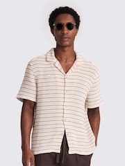 MOSS Natural Crochet Stripe Shirt - Image 4 of 4