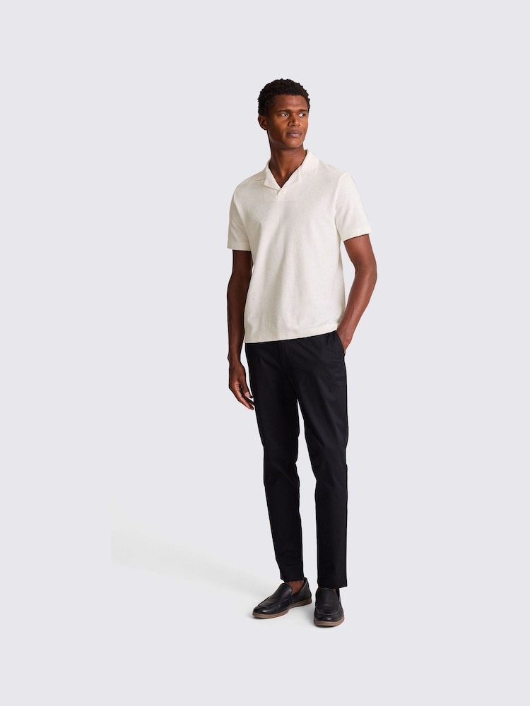 Weiß - MOSS Terry Towelling Skipper 100% Cotton Polo Shirt - Bild 2 von 3